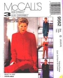 9562 3 HR COLLAR OR NOT JACKET ,TOP,BOTTOMS PATTERN 14-18, 20-24
